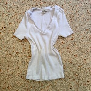 Mavi, white v-neck shirt